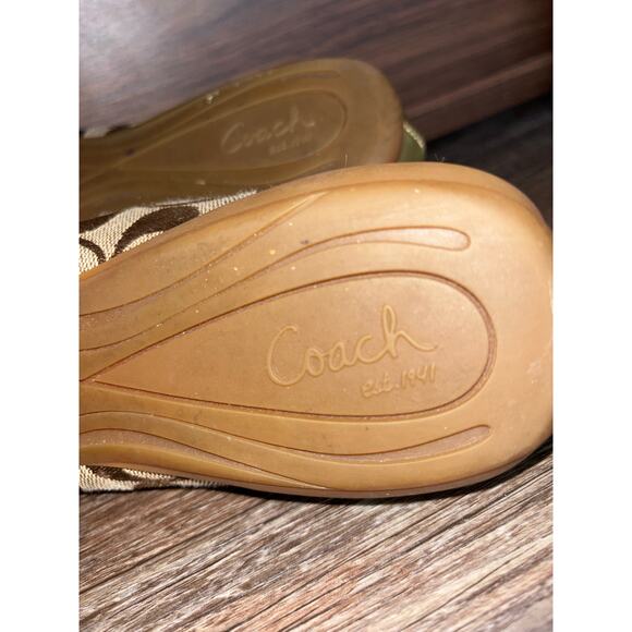 Coach Signature Logo Print Cecile Slip on Ballet Flat Shoes size 9 B - Picture 7 of 10